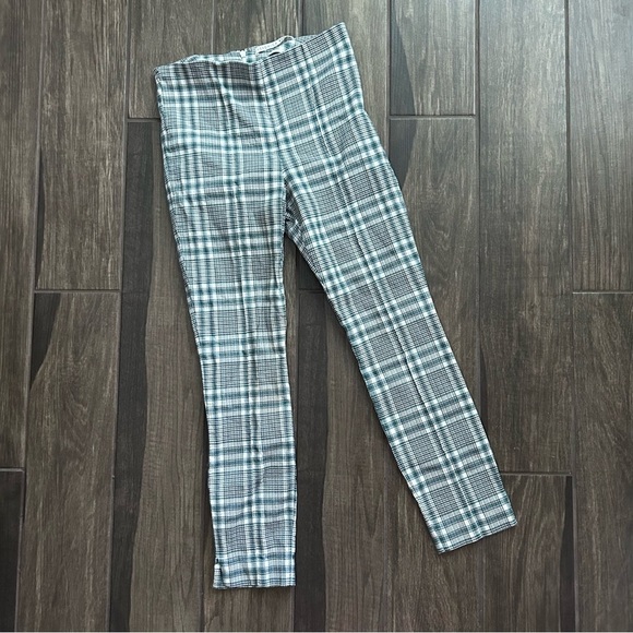 Veronica Beard Pants - Veronica Beard Honolulu Plaid High Waisted Ankle Cropped Pants Green White Sz 2